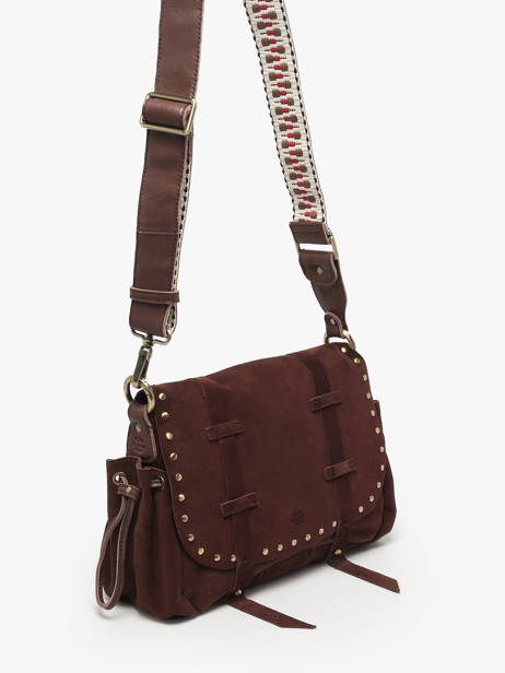 Cross Body Tas Vintage Leder Mila louise Violet vintage 3861VC ander zicht 1